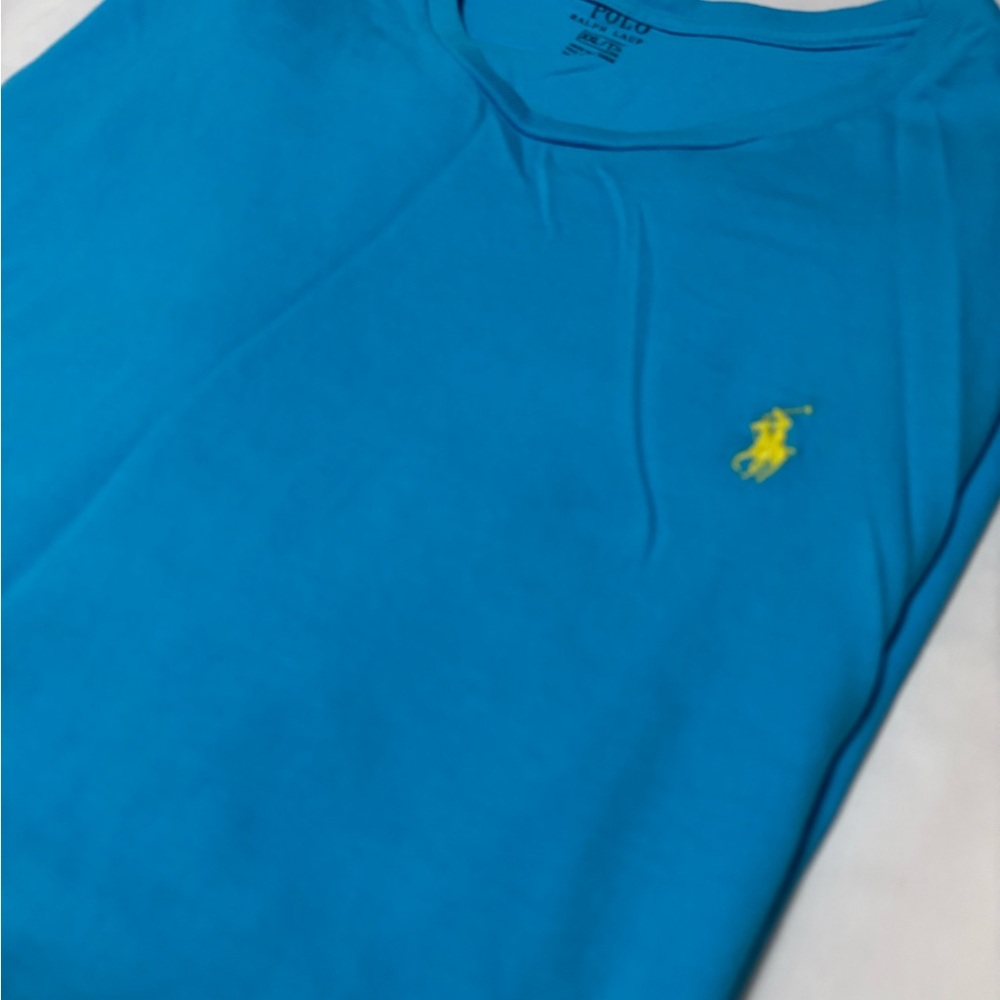 Polo by Ralph Lauren Men's Turquoise Shirt with Yellow Logo